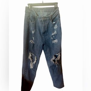 Shein high waist ripped mom jeans size 8/10 large